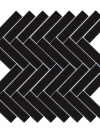 Black, Ceramic Herringbone (11x11 Sheet)